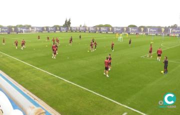 Los amarillos han trabajado a puerta cerrada en la Ciudad Deportiva Bahía de Cádiz