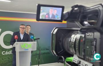 Rueda de prensa de Vox en Cádiz.