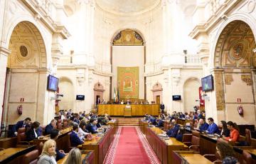 Sesión plenaria en el Parlamento andaluz. 