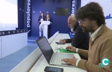 Comparecencia del PP en la sede de Cádiz. 
