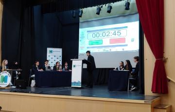 El salón de actos del centro marianista foro de la actividad para alumnos de 3º y 4º de la ESO 