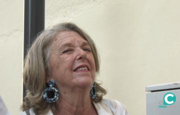 Adela del Moral, en el acto de inauguración de la calle que lleva su nombre en Cádiz. 