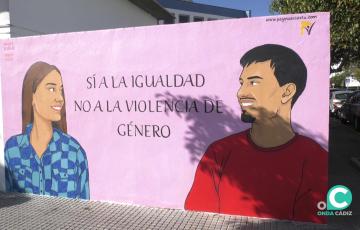 Imagen del nuevo mural en Afanas por la igualdad y contra la violencia de género