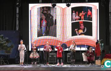 Momento del pregón infantil del Carnaval de Cádiz 2024. 