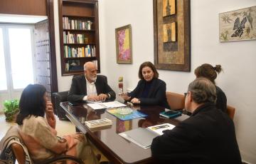 Momento del encuentro de trabajo de la Institución provincial con el Colegio de Arquitectos de Cádiz. 