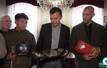 Carlos Coello, en la recepción en el Ayuntamiento de Cádiz. 