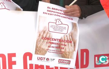 Manifestación de CCOO y UGT en Plaza Asdrúbal. 
