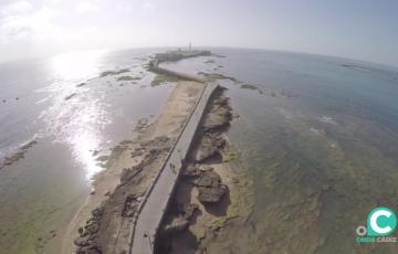 Imagen aérea del Castillo San Sebastián en La Caleta.