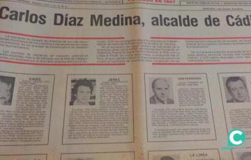 Portada de prensa de 1979 anunciando la constitución del Ayuntamiento de Cádiz de aquel momento.