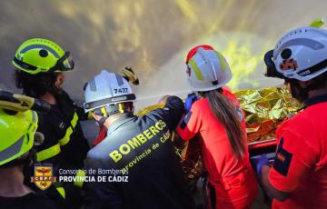 La víctima se encontranba atrapada entre escombros.