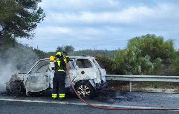 Efectivos de bomberos actúan en la extinción del siniestro