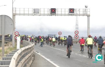 Marcha convocada por la Asamblea Ciclista de la Bahía de Cádiz, en una imagen de archivo. 