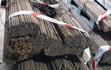 Hierro intervenido en El Puerto tras su robo en una empresa metalúrgica.