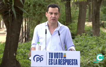 El presidente del PP de Andalucía, Juan Manuel Moreno, en un acto en Sevilla. 