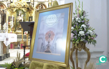 Detalle del cartel anunciador obra de Óscar Luis Miraut Puyo