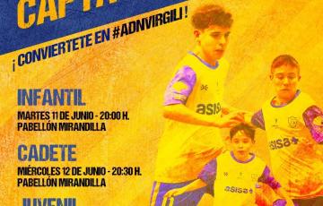 Cartel para anunciar la apertura de captaciones para la nueva temporada del CD Virgili. 