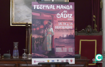 Detalle del cartel que se descubrió en el Ayuntamiento de Cádiz