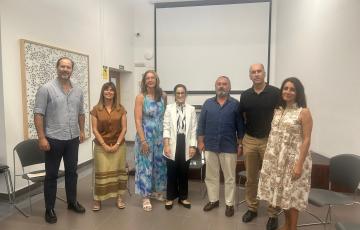La concejala de Salud, Gloria Bazán, con los distintos colegios profesionales de Cádiz del ámbito sanitario. 