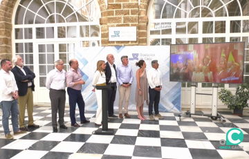 Presentación del video del resumen anual de la institución en el transcurso del acto