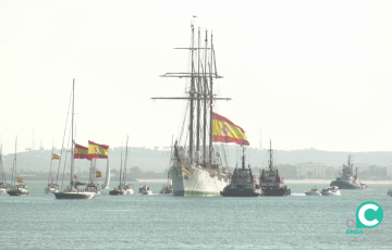 El buque en su regreso el pasado domingo tras 190 días de navegación con 10 escalas en seis países.