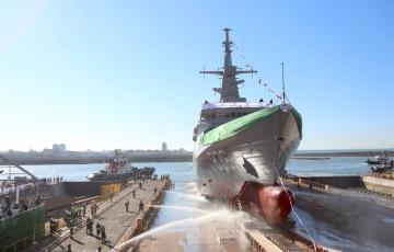 Botadura en San Fernando de un navio para la armada saudí en una imagen de archivo