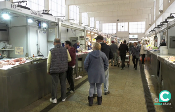 Interior del Mercado Central de Cádiz. 
