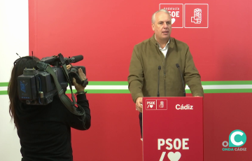 Un momento de la rueda de prensa en la sede provincial de la formación socialista