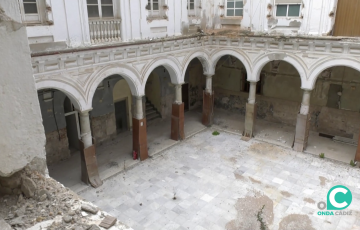 Patio del antiguo instituto Rosario donde se proyecta la nueva escuela de hostelería