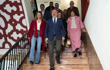 El secretario general del PSOE de Andalucía a su llegada a la sede regional del PSOE en Sevilla