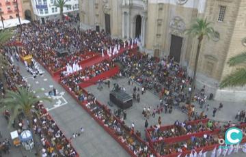 Vista de la plaza de la Catedral durante la pasada Semana Santa