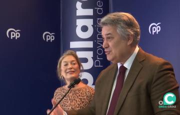 El coordinador provincial del PP, Ignacio Romaní, interviene en la rueda de prensa.