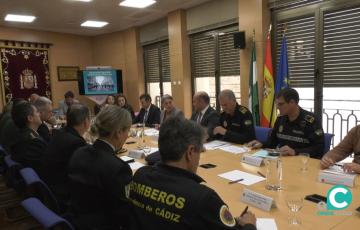 Junta Local de Seguridad con motivo del Carnaval en la sede de la Subdelegación del Gobierno en Cádiz.
