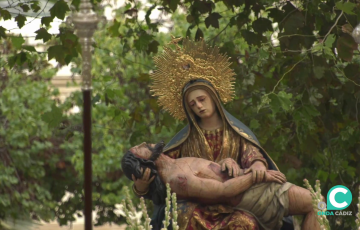 La imagen de la Dolorosa titular de la hermandad gaditana que presidirá el acto religioso.