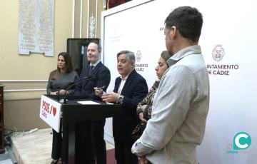 El grupo municipal del PSOE en rueda prensa en una imagen de archivo. 