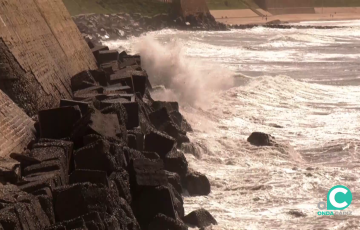 Efectos del oleaje en el Campo del Sur este martes