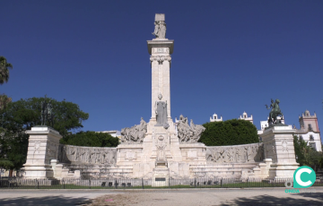 Monumento de las Cortes en la plaza de España