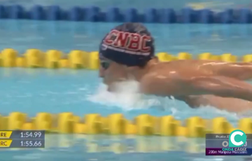 El representante del Club Natación Bahía de Cádiz durante una de sus últimas actuaciones