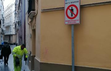 Señal en la calle Santiago