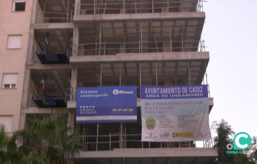 Obra en construcción de un edificio en la ciudad