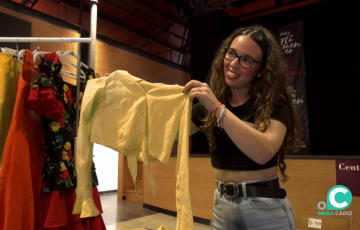 Alumna del centro durante la actividad que se ha desarrollado en el Centro Flamenco La Merced