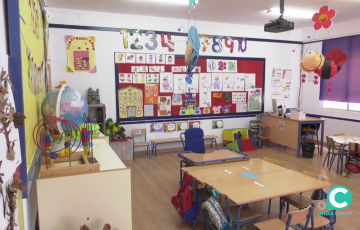 Aula en un colegio de la capital gaditana