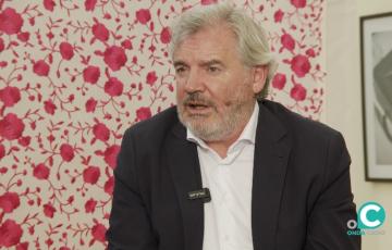 Manuel Vizcaíno, Presidente del Cádiz CF, durante la entrevista concedida