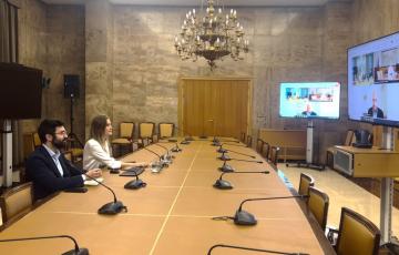 Reunión de la ministra para la Transición Ecológica y el Reto Demográfico, Sara Aagesen, y la ministra portuguesa de Medio Ambiente y Energía, María da Graça Carvalho.