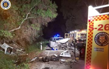 Colisión frontal entre dos vehículos registrada a última hora de este domingo en Castellar de la Frontera. 