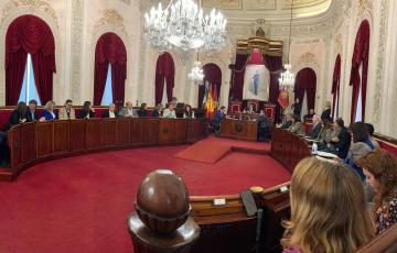 Sesión extraordinaria del Pleno en el Ayuntamiento de Cádiz, celebrado este 13 de mayo. 