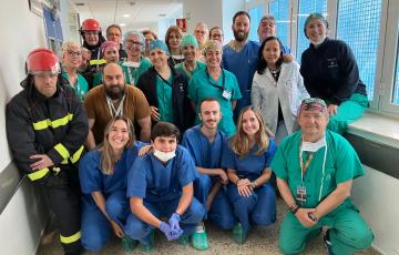 El Hospital Puerta del Mar acoge simulacro de incendio en el bloque quirúrgico de Traumatología.