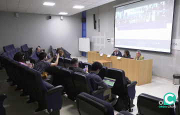 Un momento del acto con la nueva herramienta digital de carácter histórico