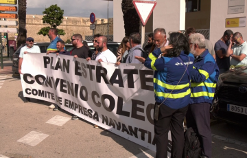 Protesta de trabajadores de astilleros en una imagen de archivo