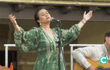 Encarna Anillo durante su actuación en el castillo de Santa Catalina