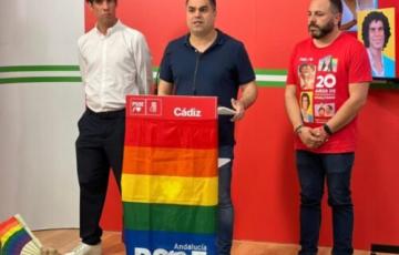 Los dirigentes socialistas Juan Cornejo, Pablo Orellana y Joaquín Muñoz durante el acto